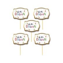 Konuşma Balonu 5li Set İyi Ki Doğdun Renkli Yazı Ve Varak Çerçeve Doğum Günü Akasesuarı 17x12cm +3