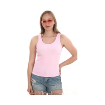 Monox Kadın Fitilli Likralı Pamuklu Askılı Atlet Pembe