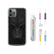 Apple Uyumlu iPhone 11 Pro Max Kılıf Kablo Koruyuculu Black Fox 1325