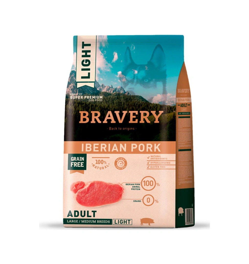 Bravery Tahılsız Light Iberian Pork Büyük Ve Orta Irk Köpek Maması 4 Kg