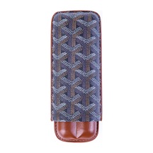 Cohiba Kahverengi Desenli İkili Deri Puro Kılıfı
