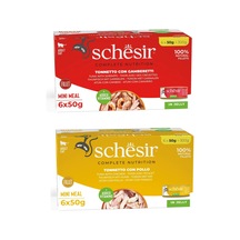 Schesir 2 Çeşit Karma Tam Ve Dengeli Jöleli Multipack Kedi Konservesi 6 X 50 G 2 Li Paket