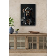 Gangsta Siyah Köpek Yağlı Kanvas Tablo