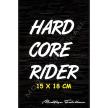 Hard Core Rider Sticker Folyo - Beyaz - 15 X 18 Cm