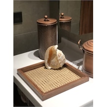 Rattan Hazeran Kare Tepsi Eskitme Model %100 Doğal Hazeran M027