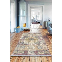 Pembe Vintage Dokuma Pamuk Tabanlı Kaymaz Kilim Klm102n11