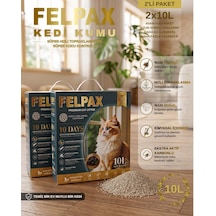 Felpax %100 Tozsuz Premium Aktif Karbonlu Hızlı Topaklanan Kedi Kumu 10l X 2 Adet
