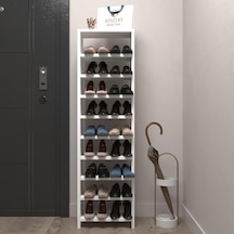 Kenzlife Ayakkabılık Mısri Mat Beyaz Suntalam 140 040 20 Onsekiz Çift Ayakkabı Kapasitesi Arkalıksız Beyaz