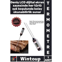 Termometre Dijital Hassas Ölçüm Mutfak Et Süt Sıvı Barbekü Profesyonel Saplamalı Gıda Termometresi