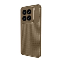Newface Xiaomi Mi 15 Kılıf Auto Focus Karbon Kapak - Kahverengi