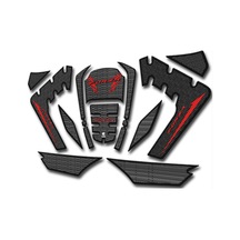 Hades Honda Forza 250 Uyumlu Tank Pad Seti Karbon Kırmızı Depo Koruma Siyah