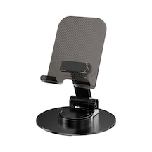 360 Döner Ayarlı Katlanabilir Karbon Çelik Telefon Tablet Standı Masaüstü Kaymaz Taşınabilir Tutucu