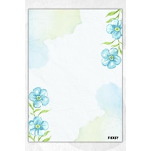 A5 Çiçek Bloknot Çizgisiz Defter - 50 Yaprak - Memopad - Notepad - Not Defteri - Not Kağıdı - 1670 Çok Renkli