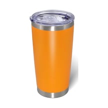 Çift Katmanlı Paslanmaz Çelik Pipet Girişli 600ml Sıcak Soğuk Tutan Bardak Termos Mug - Fc1142 Turuncu Genel