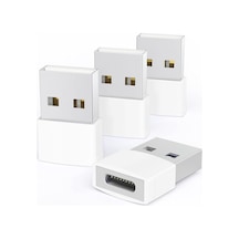 Usb - Usb C Adaptörü 4 Paket, Tip C Dişi - Usb Erkek Dönüştürücü Güç Şarj Kablosu Adaptörü Magsafe Apple Watch Serisi 10/se/ultra 2 İphone 17 E Air Pro Max Airpods Pro İle Uyumlu, Beyaz