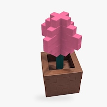 Piksel Alyum Biblo - 3d Baskı, Minecraft Esintili Pembe