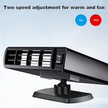 Createtech Taşınabilir Siyah Ön Cam Isıtıcı Ve Kurutma Makinesi 12v/24v Elektrikli Araç Isıtma Fanı - Hızlı Çözüm