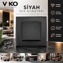 Tr Viko Gece Siyah Işık Anahtarı Modern Dekoratif Duvar Anahtarı