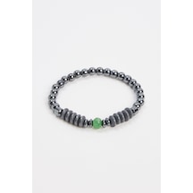 Unisex Doğal Taş Siyah Bileklik-31751 - Siyah
