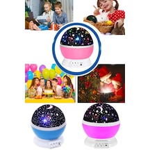 Renkli - 989 - Yıldızlı Gökyüzü Projeksiyon Gece Lambası Pilli Ve - Matxzngz - Usb Kablolu