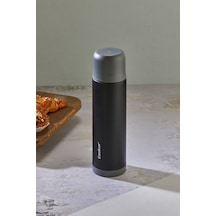 Cooker 0.50 Lt Paslanmaz Çelik Termos - 12 Saat Sıcak 24 Saat Soğuk - Kamp, Outdoor, Piknik, Ofis, Otel, Kafe, Okul, Seyahat Siyah