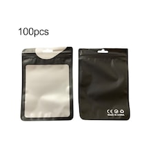 Sones 100 Adet / Paket İnci Görünümlü Yarı Saydam Cpp Plastik Ambalaj Ziplock Poşet, Boyut: 10,5x15 Cm Siyah