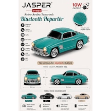 Jasper Jpr-1503 Turkuaz 10w Bluetooth Hoparlörlü Retro Araba Tasarım Fm Radyo, Usb, Tf Kart, Aux Ve Mp3 Çalar 65025441