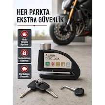 Titreşim Sensörlü Alarmlı Motosiklet Disk Kilidi 14mm Çelik Çift Kilitleme - Bayi Depom Diğer