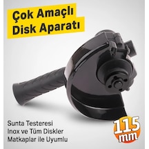 Çok Amaçlı Disk Aparatı 115mm, Matkap Uyumlu, Sunta Testeresi Ve Inox Diskler İle Kullanım
