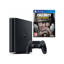 Playstation 4 Slim 500 GB Konsol + PS4 Kol + Call Of Duty WWII PS4 Oyun (Teşhir)