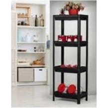 Shelf Unit Raf Ünitesi Siyah Renk 4 Katlı Royaleks-81414