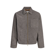 Jack & Jones Erkek Ispanyol Yaka Cep Detayli Gömlek Ceket - Salamanco - 12300441 Kahverengi