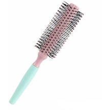Koodmax İki Renkli Saç Şekillendirici Fön Fırçası - Saç Düzleştirici Tarak - Yeşil Sap - Pembe Fırça