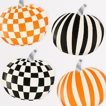 - Mod Pattern Pumpkin Plates - Modern Balkabağı Tabaklar 8'li 256