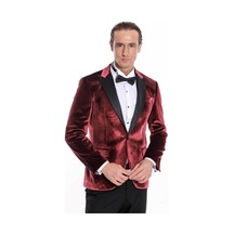 Wessi Kadife Slim Fit Bordo Erkek Smokin Ceket Bordo