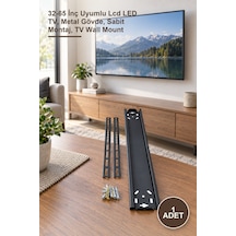 1 Adet Sabit Tv Duvar Askı Aparatı 32-65 İnç Uyumlu Lcd Led Tv, Metal Gövde, Sabit Montaj, Tv Wall Mount