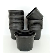 Katı Plastik Çiçek Saksısı 20 Adet 14'lük Üretim Saksısı Siyah Diğer