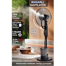 Buzlu Vantilatör Buharlı Nemlendirici Fan Zaman Ayarlı 2.8 Litre 75 Oda Soğutucu Dijital