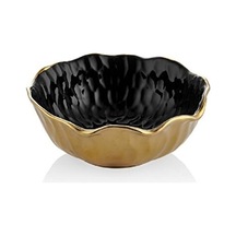 Lotus Sıyah Gold Kucuk Kase 22,5x22,5x9 Cm