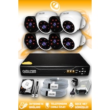 Elitcam 8 Kameralı Uzay 4 İç Kamera Set 250 GB HDD Full HD Gece Görüşlü Güvenlik Kamerası Sistemi