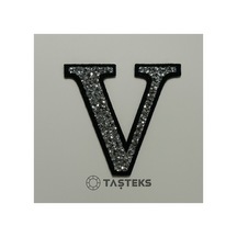 Taşlı Ütülenebilen Veya Sticker Olarak Kullanılabilen 6cm V Harfi