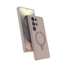 Samsung Galaxy  Uyumlu,  S23 Ultra Regal Magsafe Standlı Kapak - Çöl Titanyum
