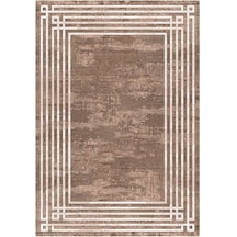 Çam Halı Gloria Td95401 Kahverengi Art Deco Modern Desen Dokuma Saçaklı Kilim