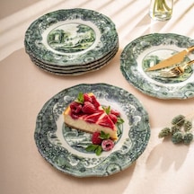 Fecra Vintage Emerald 6 Parça Pasta Tabağı Seti Yeşil