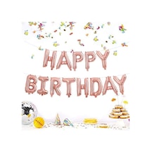Beysüs Happy Birthday Rose Gold Harf Folyo Balon Set Altın