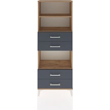 Arges Dolap 3 Raflı 4 Çekmeceli 60x30x163 Çam-antrasit Atlas Çam