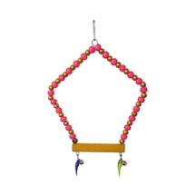 Beşgen Çanlı Muhabbet Kuşu Salıncağı 7-14 Cm Renkli