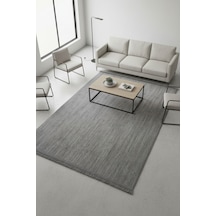 Enti Piana 1105 Gri Halı Kilim Kaymaz Taban Yıkanabilir Salon Mutfak Kesme Yolluk Gri