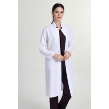 Önlük Beyaz Kadın Tesettür Öğretmen Doktor Önlüğü 105 Cm Gmz-1401