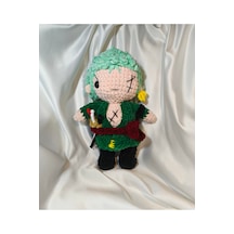El Yapımı Tek Parça Tığ İşi One Piece Peluş: Roronoa Zoro 02 - Çok Renkli
